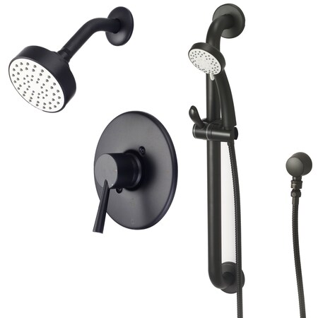 Olympia Single Handle Shower Trim Set W/Handheld in Matte Black TD-2372-ADA-MB